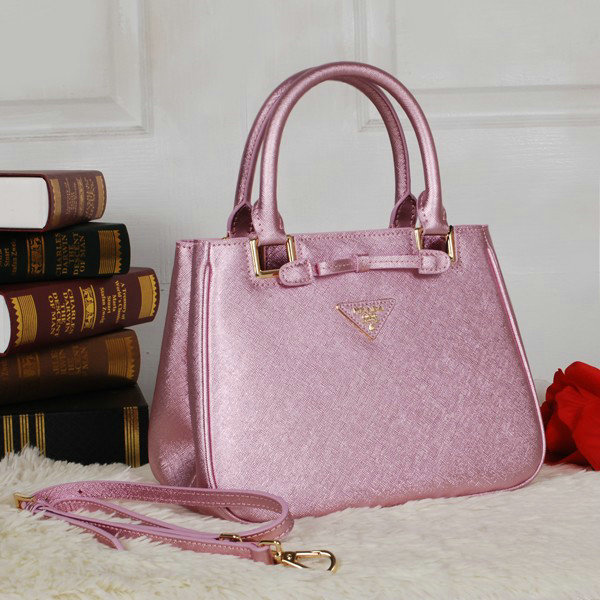 2014 Prada Fluorescence saffiano tote BN2245 pink